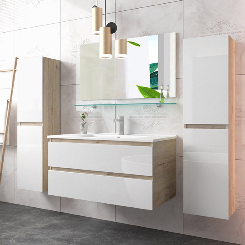 Family Economy MDF Style Wood Grain Paint Interspersed Wall Hanging Bathroom Furniture