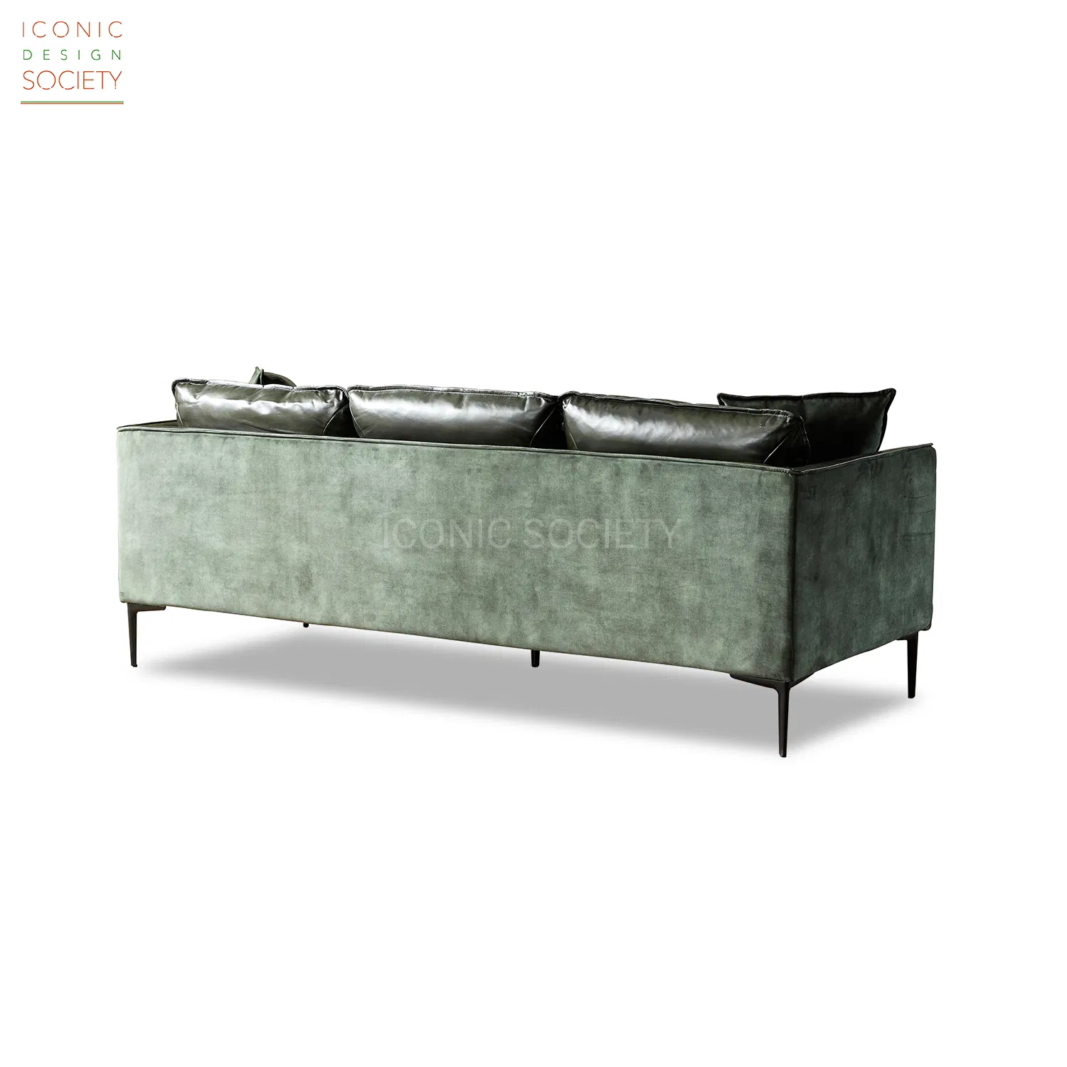 Living Room Furniture Hotel Iron Legs Leisure Couch Sets Velvet Fabric Genuine Leather Sofa Set Home Furniture