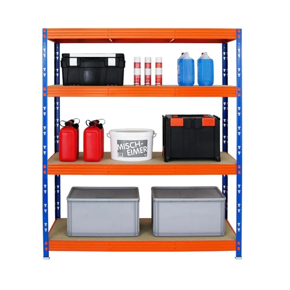 Heavy Duty Powder-Coated 4-Tier Storage Shelving Unit for Home and Garage