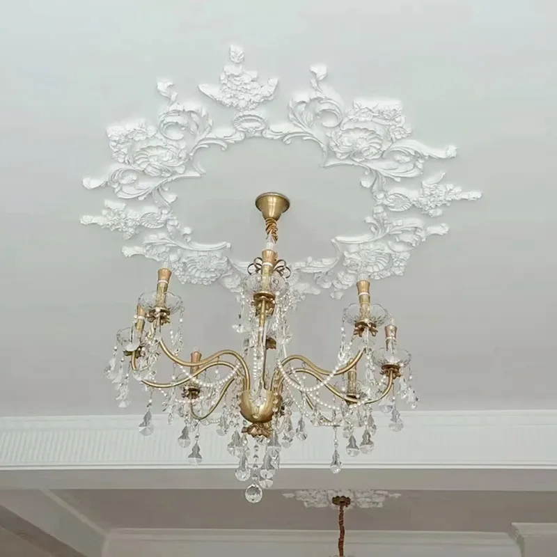 Wholesale Modern Design Polyurethane Carved Ornament PU Decorative Chinese Wall Plaques for Ceiling Decor