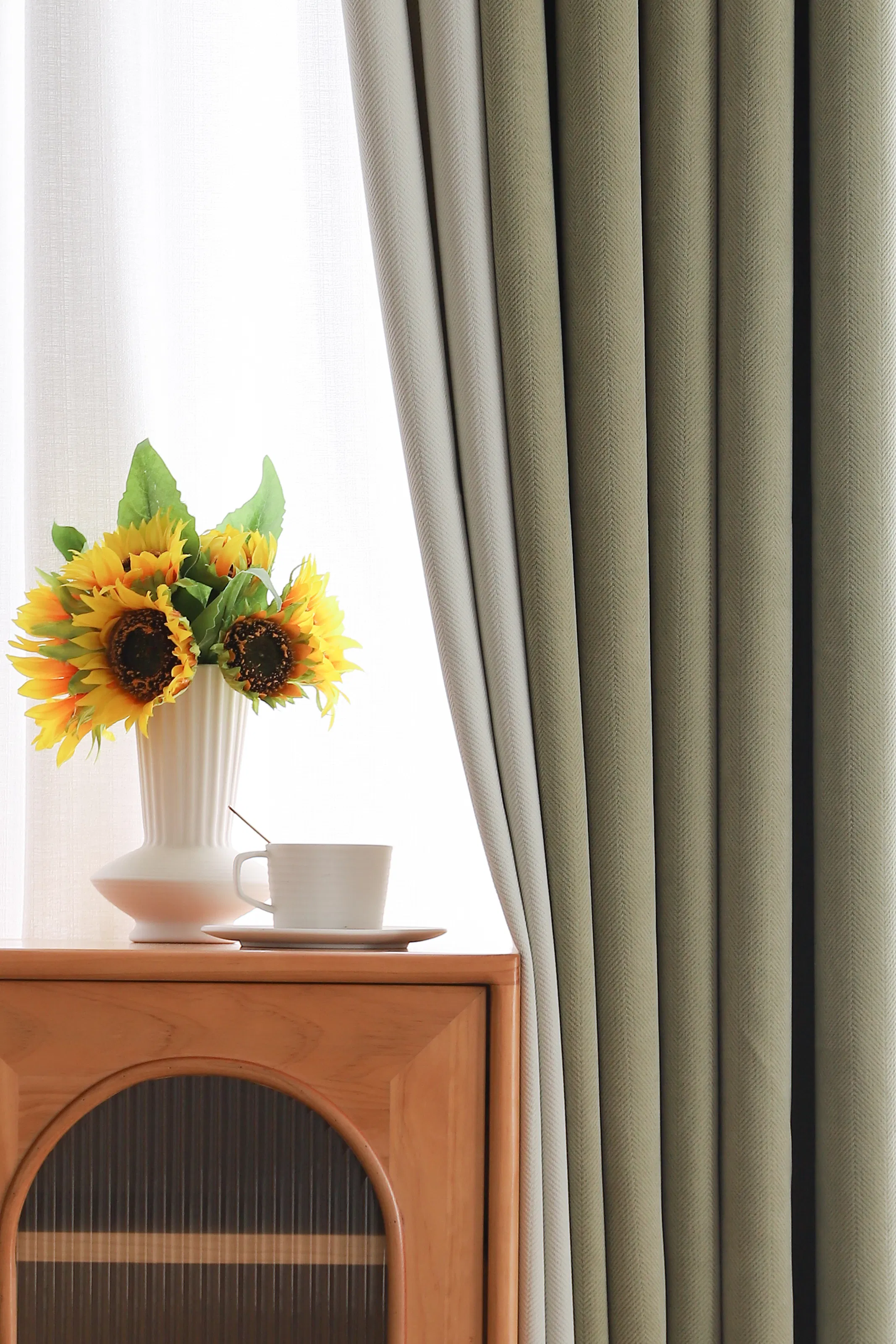Luxury Window Drapes for Bedroom, Canton Fair Modern Farmhouse Chenille Polyester Curtains