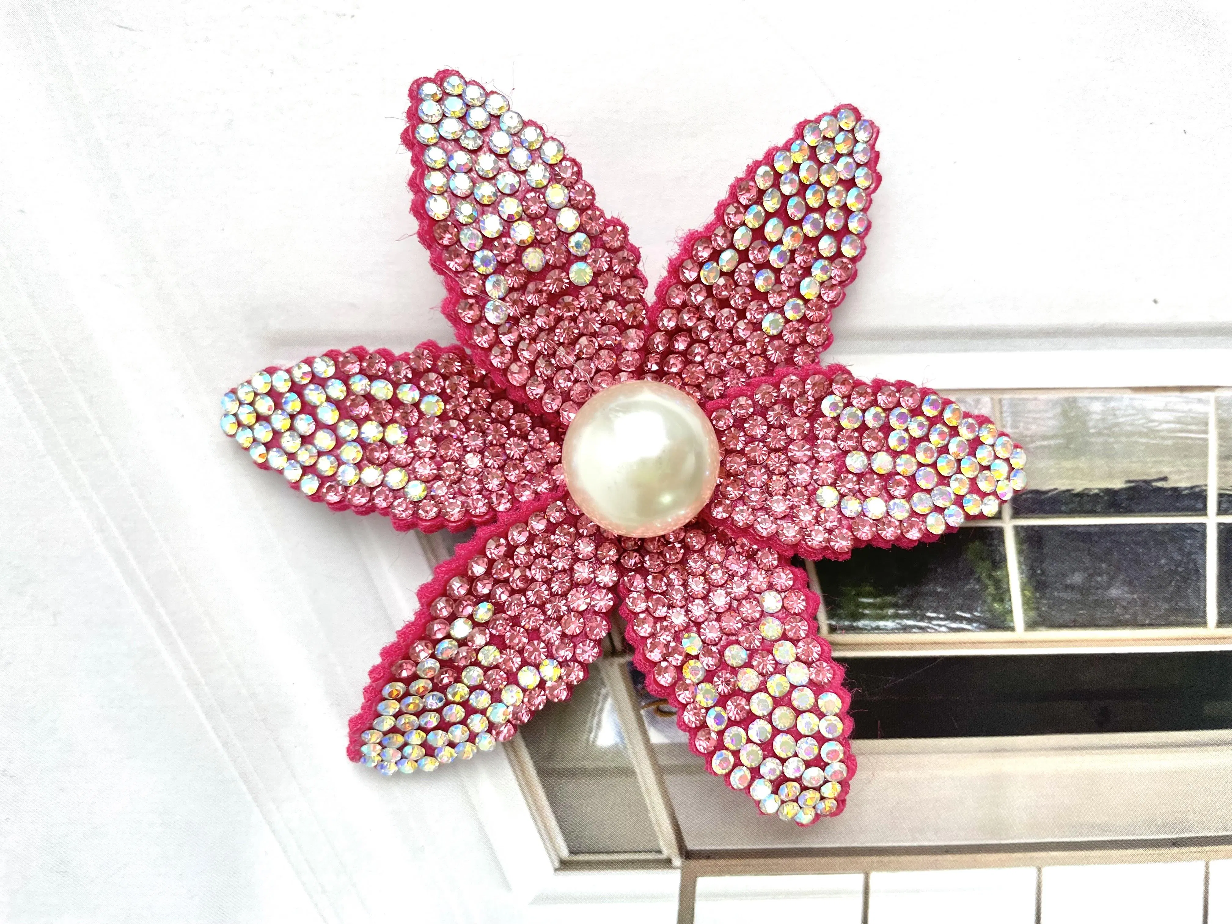 Crystal 3D Rhinestone Flower Decorative Stickers Dly Clothing Bags and Shoes Accessories with Buckles