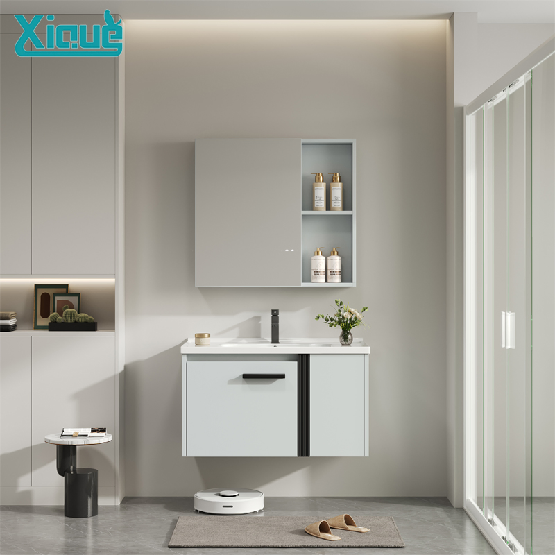 Customize Honeycomb Aluminum Classical Modern Corner Bathroom Cabinet Furniture with Ceramic Vanity