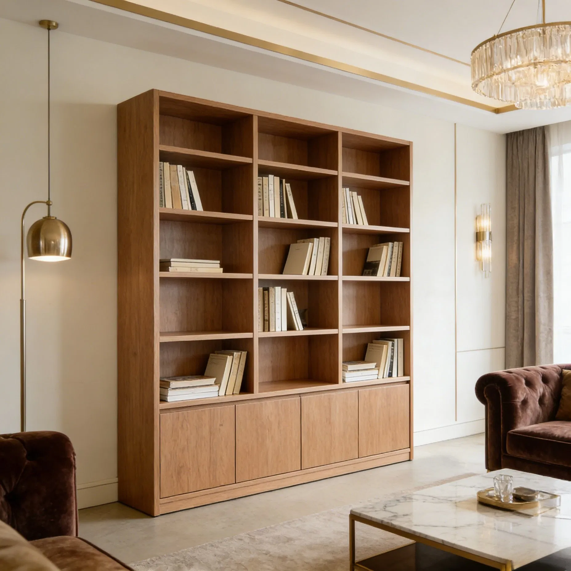 Sliding Door Anbangni Flat Pack / Assembled (Export Standard) Open Shelf Shelving Unit with Doors