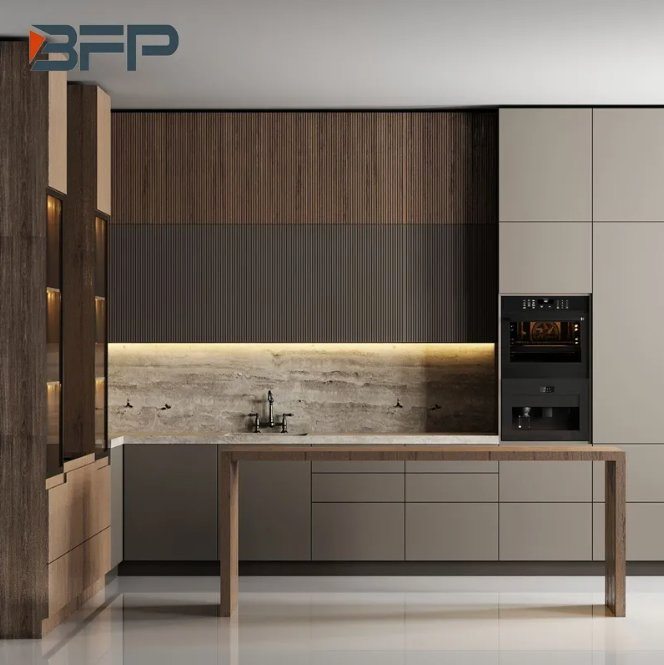 Modern Kitchen Cabinetry Melamine Cupboard Customized Kitchen Furniture