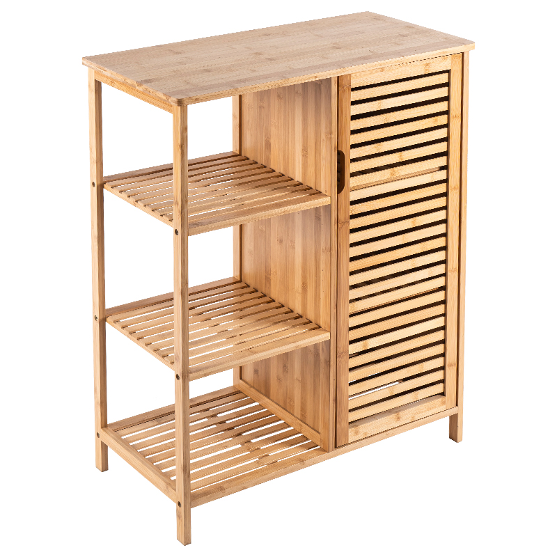 Bamboo Bathroom Storage Cabinet 3 Tier Shelves Furniture Kitchen Rack