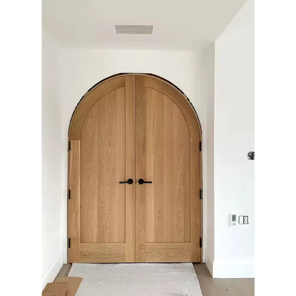 China Modern Main Entrance House Villa Room Solid Wood Bedroom Interior Door with Alloy Smart Lock Modern Home Decoration