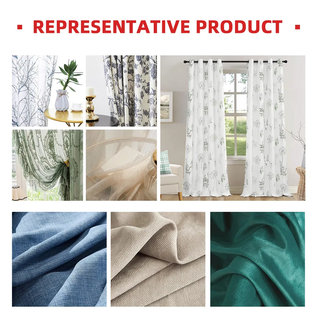 Foil Print Polyester Top Grommet Blackout Window Curtain