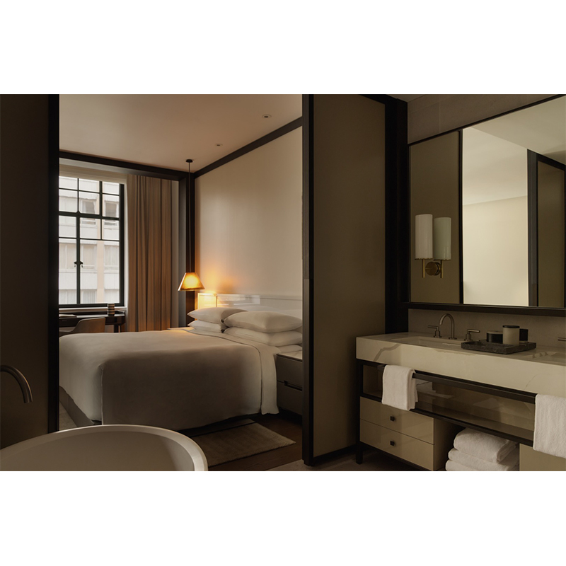 Hotel Furniture One-Stop Service Wall Mounted Vanity Cabinet Mirror Wash Basin Bathroom Furniture