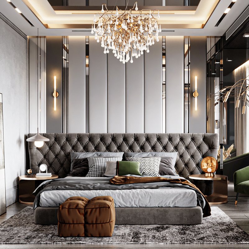 Hotel Bedroom Bed Sets New Light Luxury OEM Design Custom Furniture