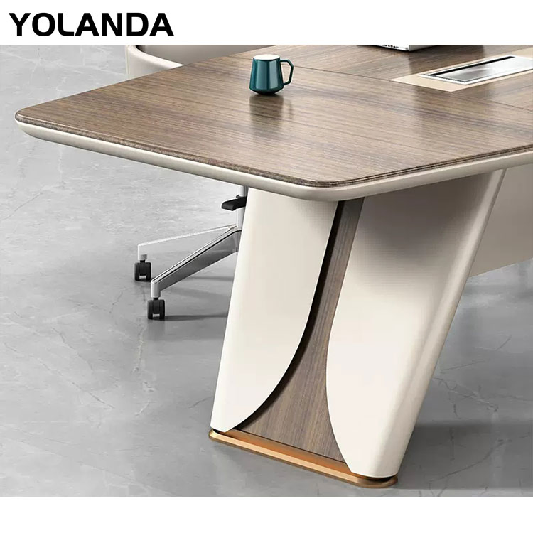 Yolanda Office Furniture Meeting Desk Set 6 Green Tables Hexagon Wooden for Classy Wheels White 12 Metal Legs Conference Table
