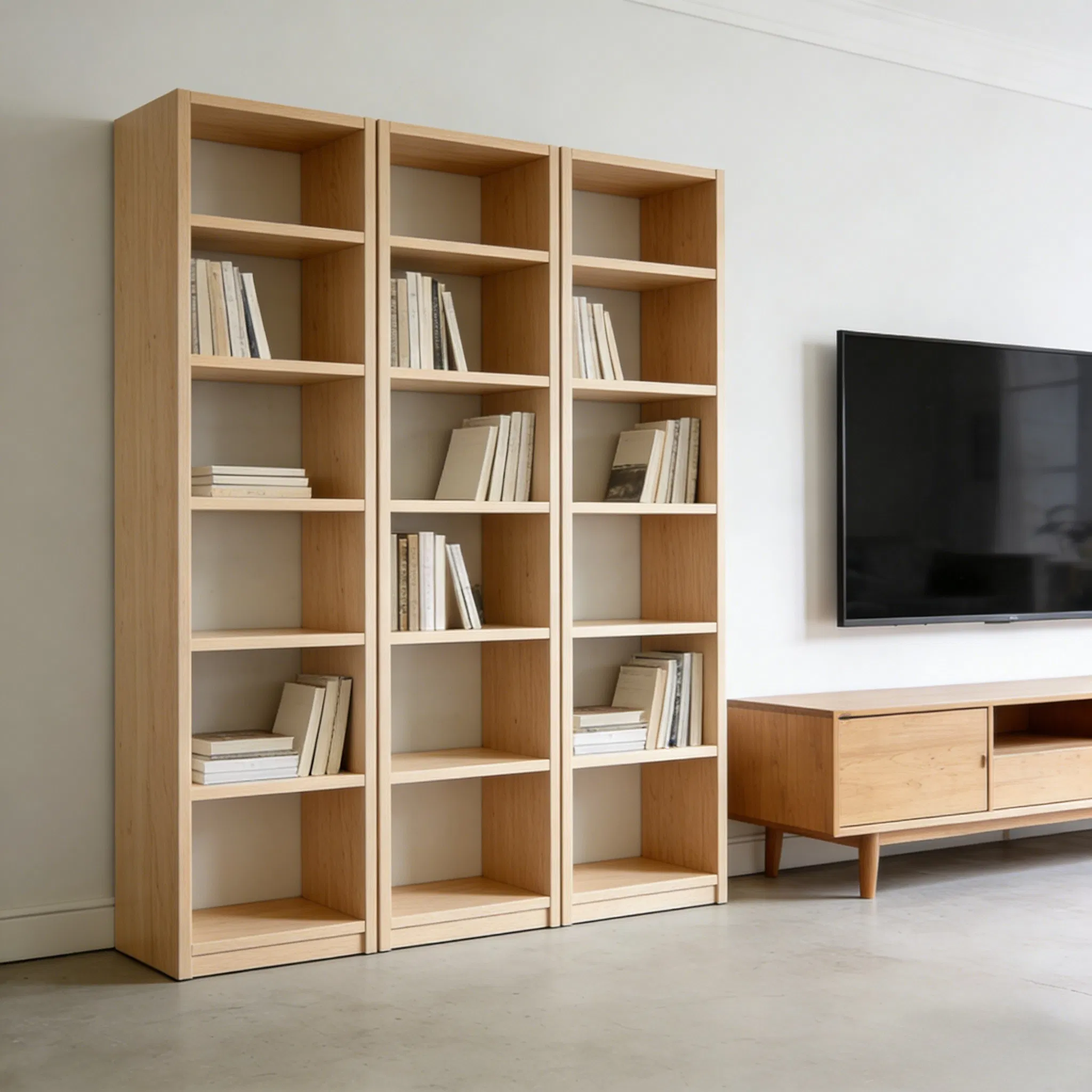 Sliding Door Anbangni Flat Pack / Assembled (Export Standard) Open Shelf Shelving Unit with Doors