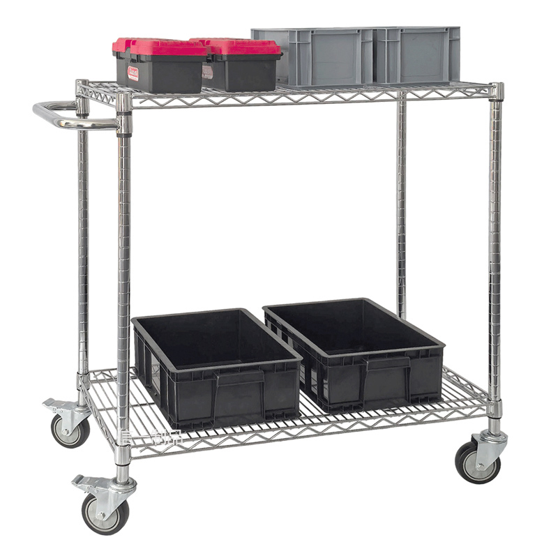 Multi-Layer Wire Mesh Shelving Unit with Wheels for Warehouses