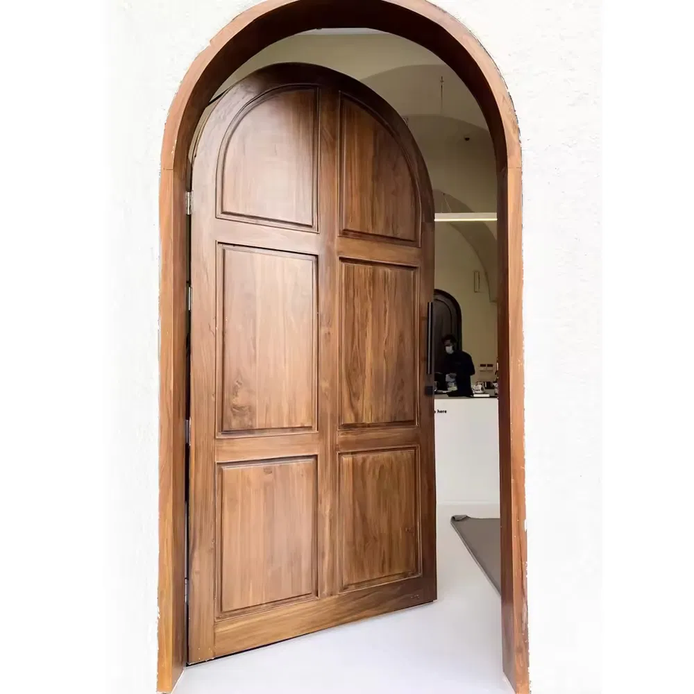 China Modern Main Entrance House Villa Room Solid Wood Bedroom Interior Door with Alloy Smart Lock Modern Home Decoration