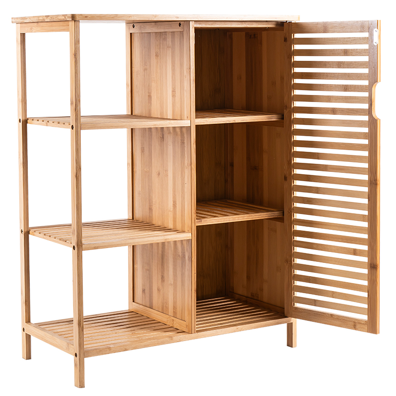Bamboo Bathroom Storage Cabinet 3 Tier Shelves Furniture Kitchen Rack