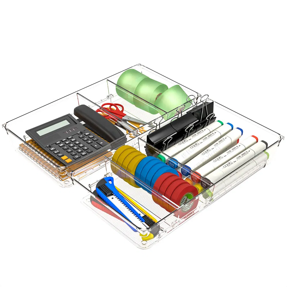 Cross Border Acrylic Grid Tray Adjustable Plug Home Makeup Storage &amp; Organization
