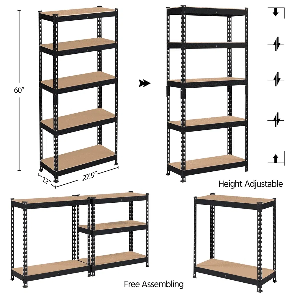 Freestanding Steel 5 Tier Shelving Unit for Warehouse