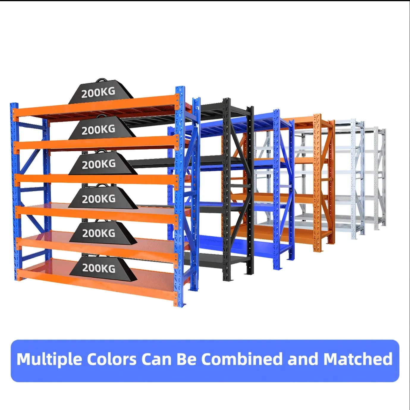 Heavy-Duty 5-Tier Metal Shelving Unit for Efficient Storage