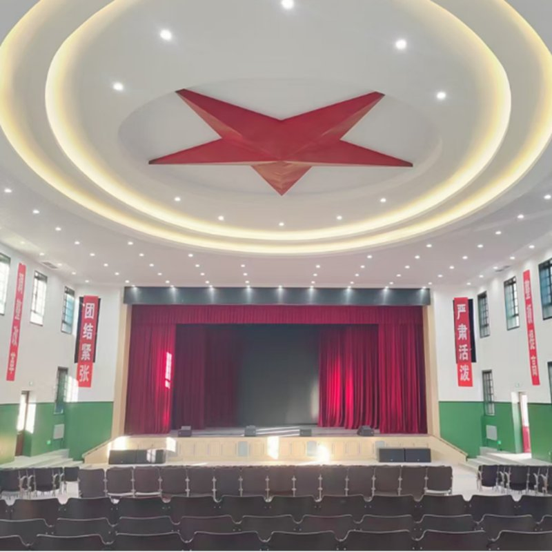 Customized Theater &amp; School &amp; Auditorium Flame-Retardant Stage Blackout Velvet Curtain / Drape