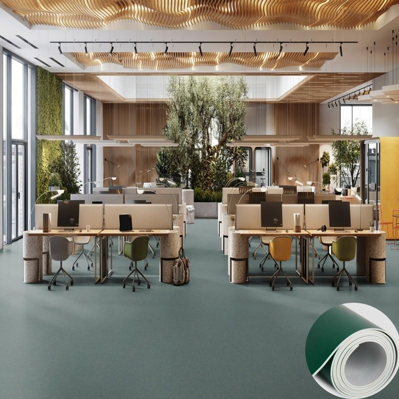 High Quality PVC Vinyl Flooring Roll Waterproof Non-Slip Heterogeneous Floor Covering for Office