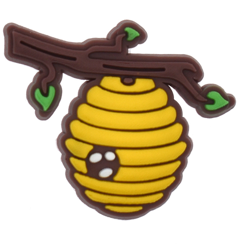 Cute Cartoon Bee PVC Soft Rubber Decorative Buckle for Hole Shoes, Shoe Flowers, Shoe Buckles, Wristbands, and Phone Case Accessories in Stock.