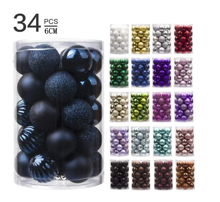 6cm Christmas Balls Red Shatterproof Christmas Tree Ball Ornaments Decorations for Xmas Trees Wedding Party Home Decor