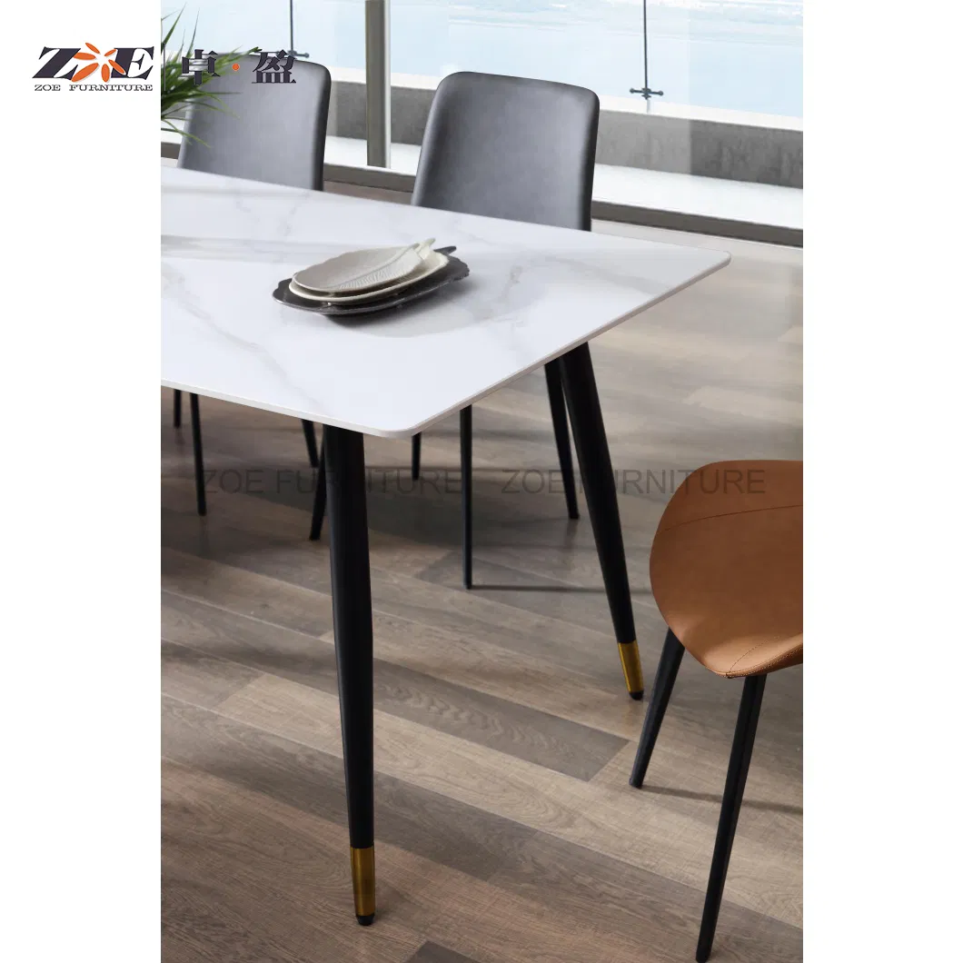 Foshan Home Luxury Art Dining Chair PU Leather Backrest Dining Room Furniture