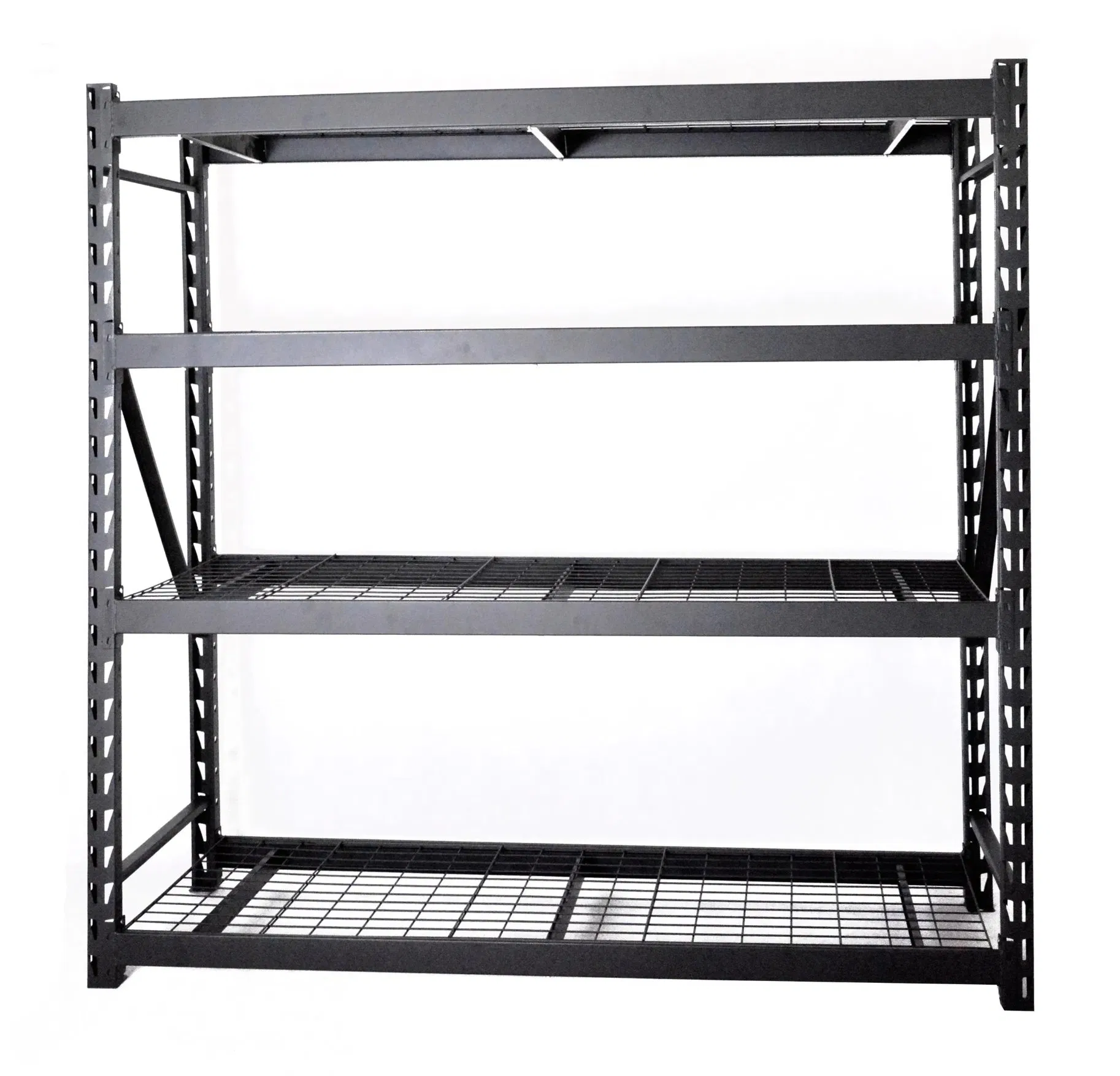 4 Shelf Adjustable Metal Garage Shelving Unit with Wire Decking