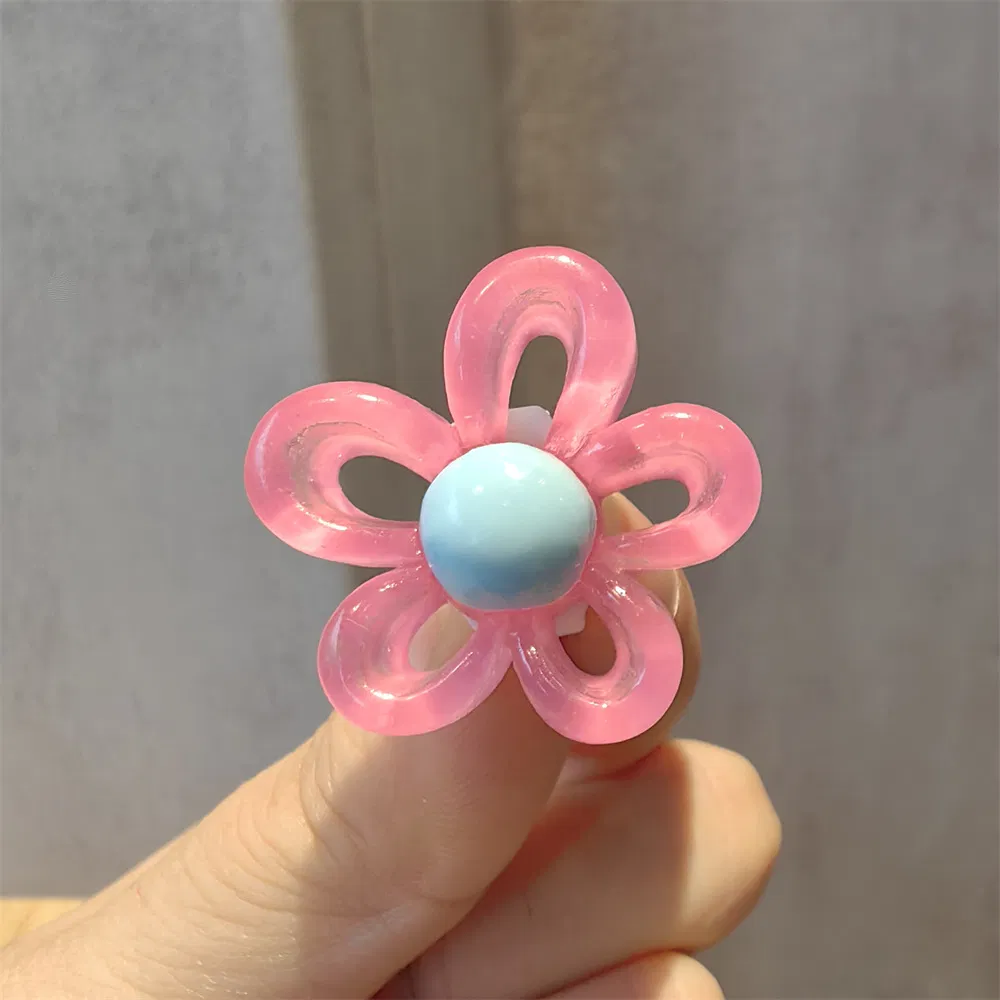 Dopamine Color Hard Plastic Hollow Flower Shoelace Buckle Decorative Shoe Accessory for Girls