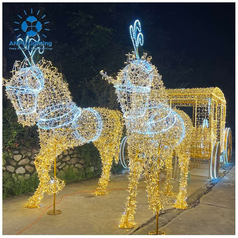 Outdoor Waterproof LED Pumpkin-Shaped Vehicle Pattern Lighting Fixture - an Extremely Attractive Christmas Decorative Lighting Sculpture