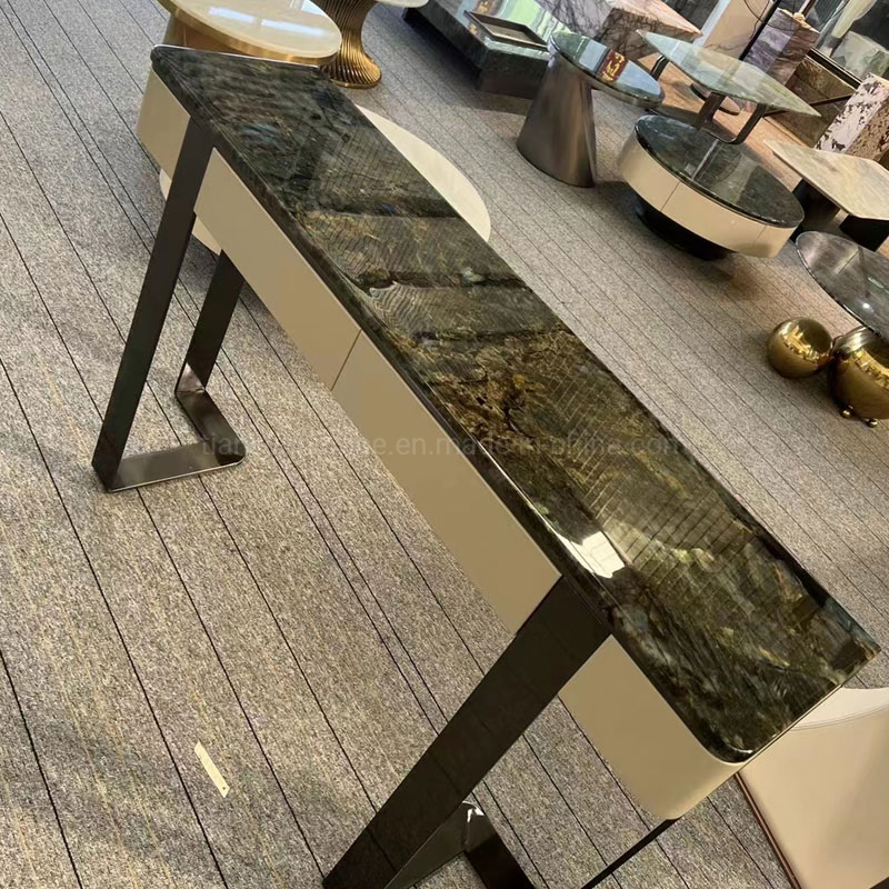 European Style Rectangular Dining Table Chairs Set Marble Dining Room Furniture