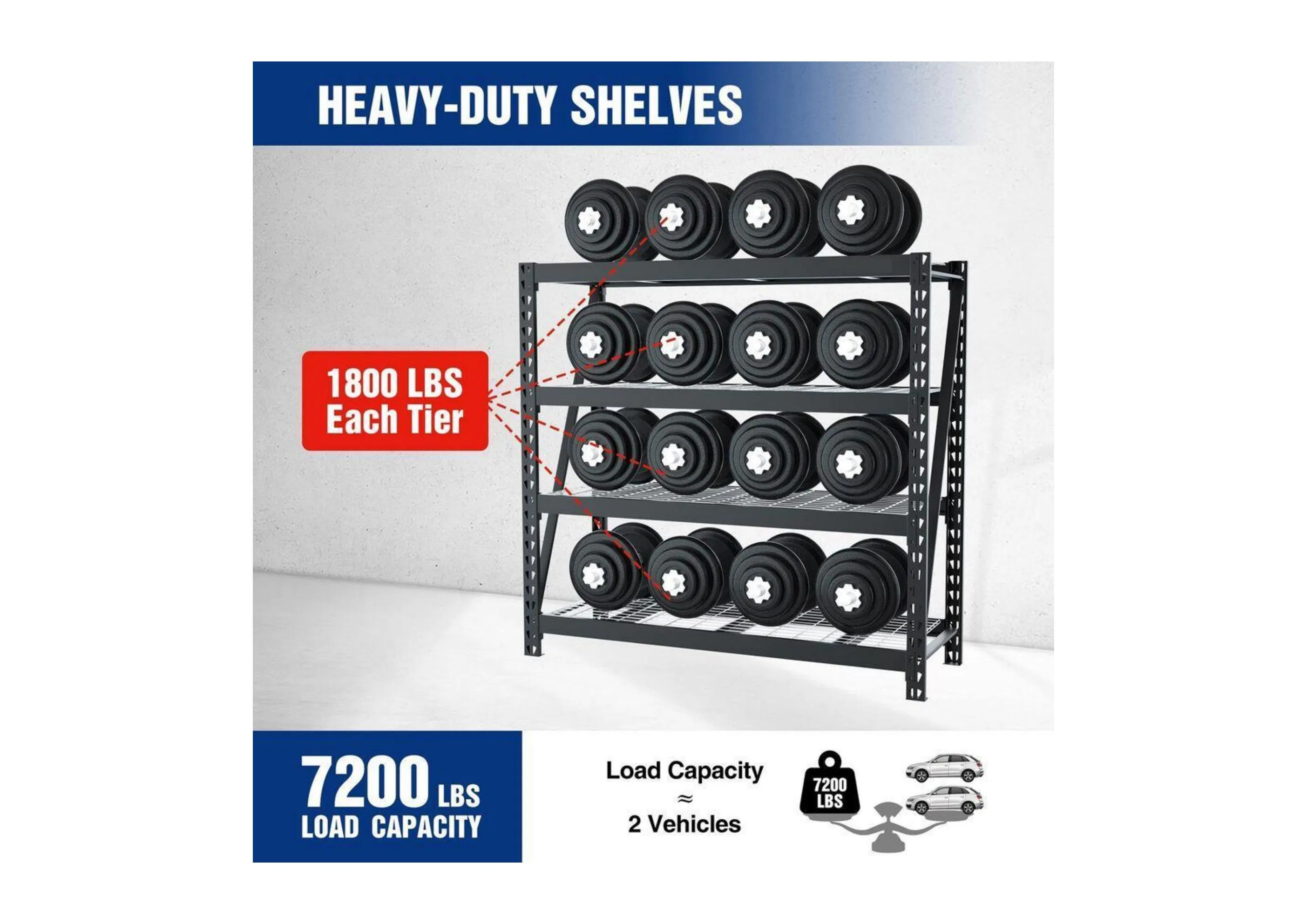 Adjustable Heavy Duty Storage 4-Tier Metal Wire Shelving Unit