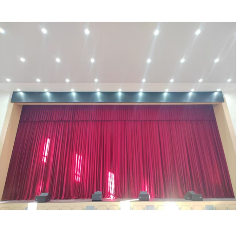 Customized Theater &amp; School &amp; Auditorium Flame-Retardant Stage Blackout Velvet Curtain / Drape