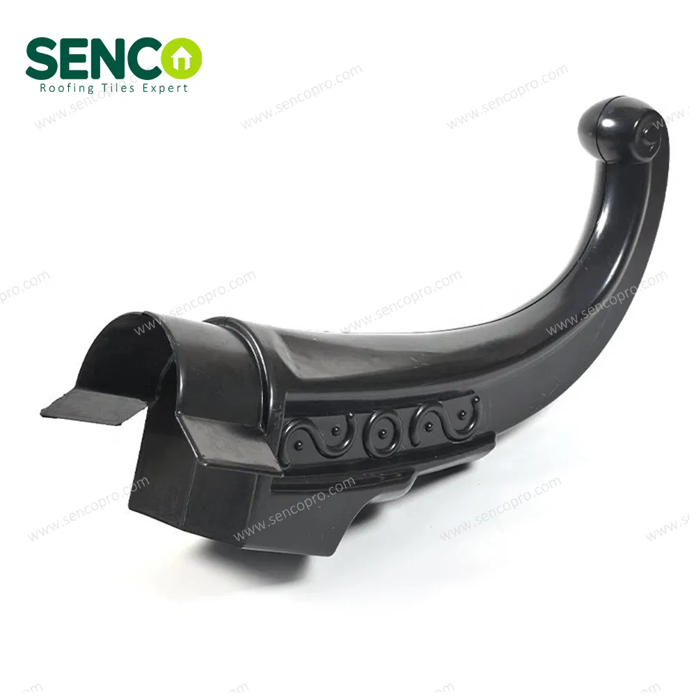 PVC Resin Tile Accessory ASA Resin Ridge End Ornament Chinese Style Roof Ridge Terminal Tile Decorative Tail Eave Extension for Resin Roof Ridge End Cap