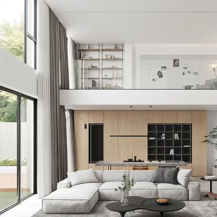 Xinlan Factory Direct Fire Retardant High Ceiling Drapes Hotel Salon Extra Long Curtain for Living Room