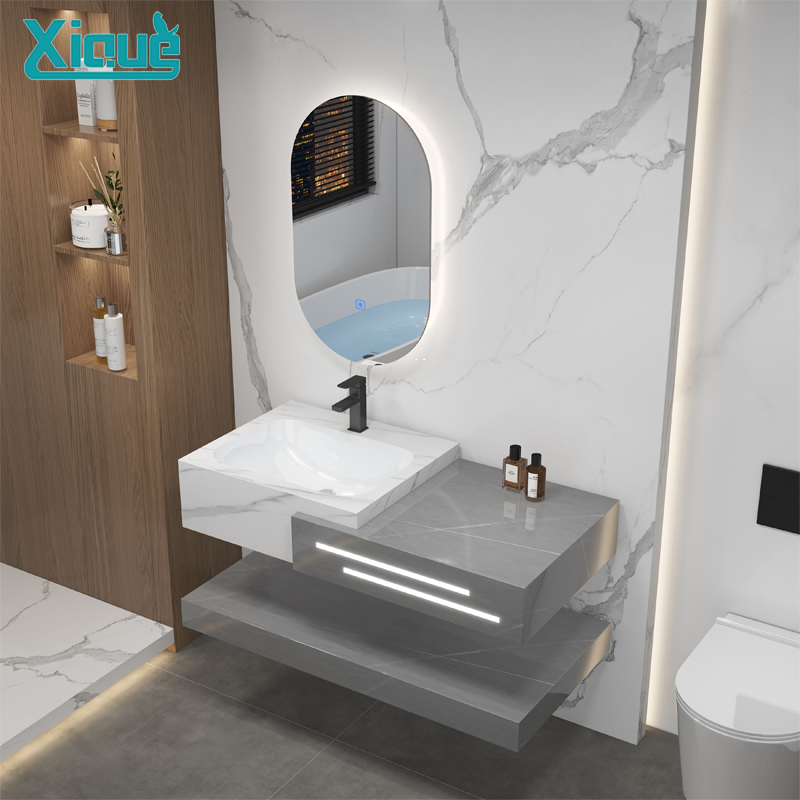 Stylish Wall-Mounted Bath Open Storage Cabinet Vanity Sink Classical Bathroom Furniture