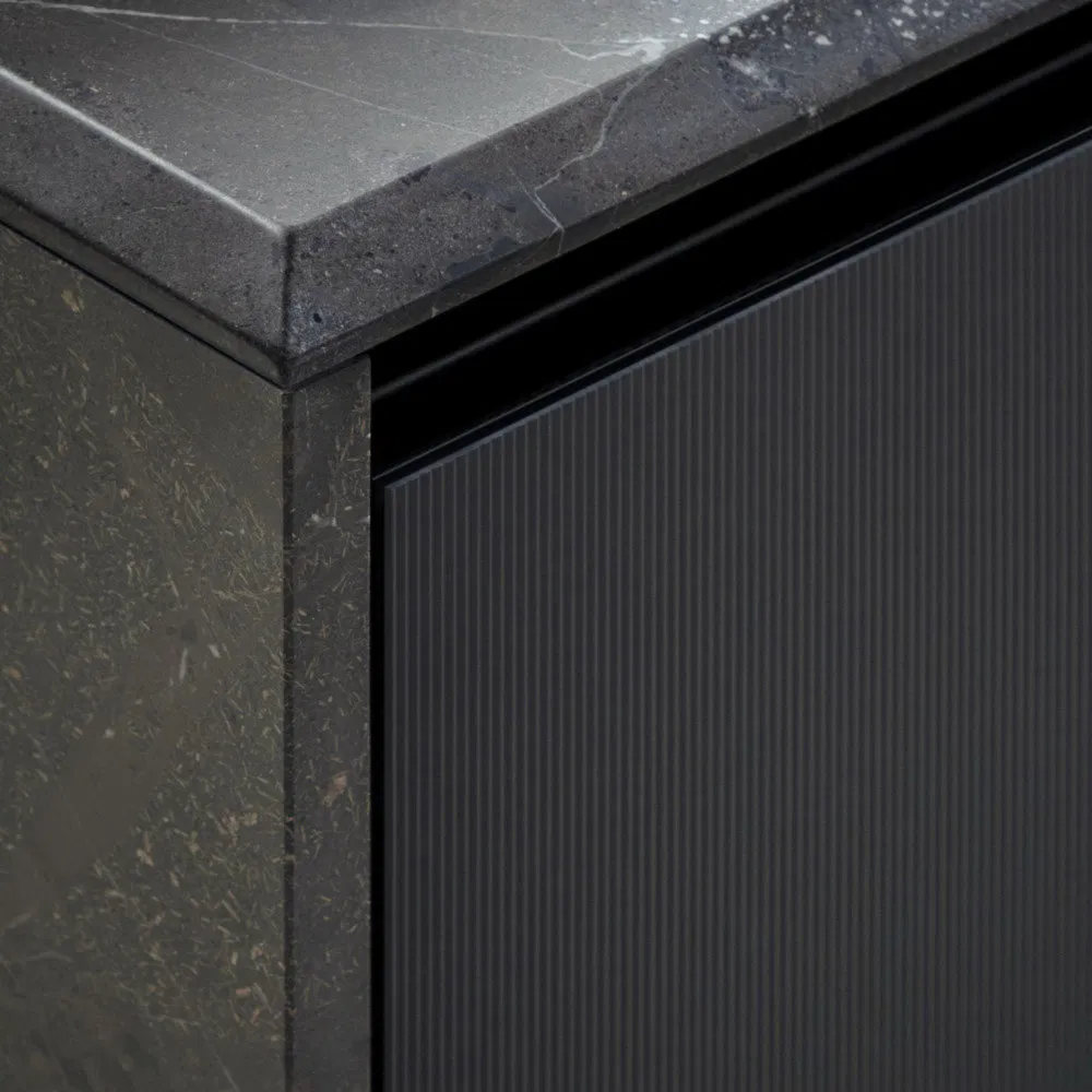 Glass Transparency Odor-Proof Aluminum Frame Glass Kitchen Furniture for Luxury Showrooms