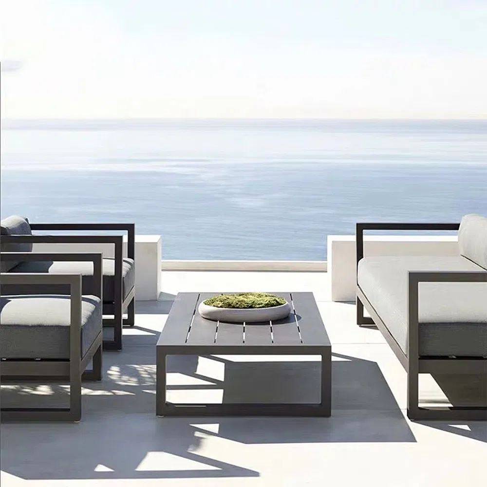 Nordic Style Modern Home Outdoor Living Room Furniture Set Aluminum Sofa