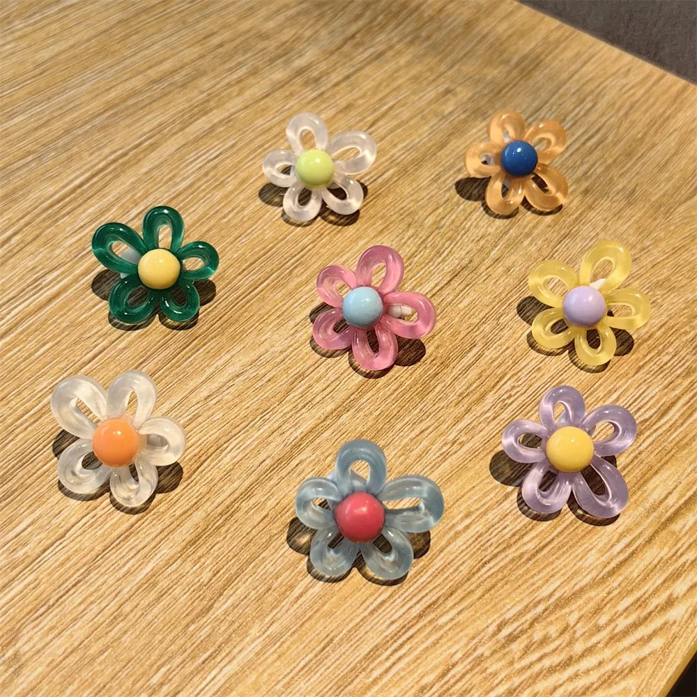 Dopamine Color Hard Plastic Hollow Flower Shoelace Buckle Decorative Shoe Accessory for Girls