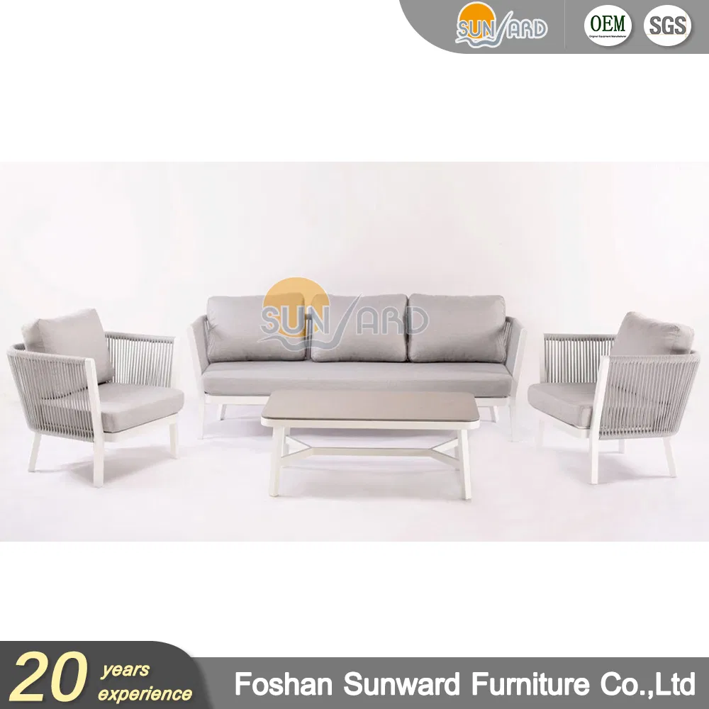 Luxury Outdoor Furniture Leisure Aluminum Frame Woven Sofa