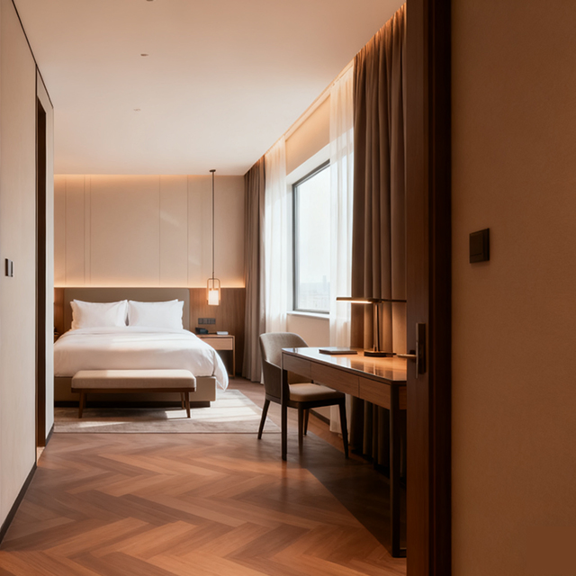 FF&E Project Accept Commercial Interior Design Bedroom King Size Bed Hotel Furniture for Hospitality Resort Villa Apartment