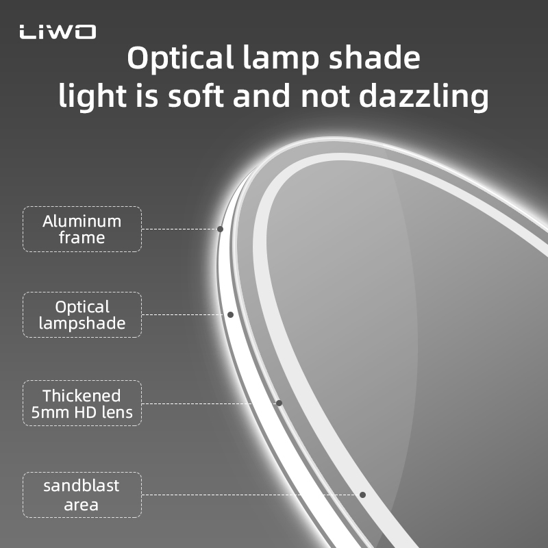 Modern Round Home Furnishings Wall-Mounted Frameless Bathroom Smart LED Mirror White Wire Control with Explosion Proof