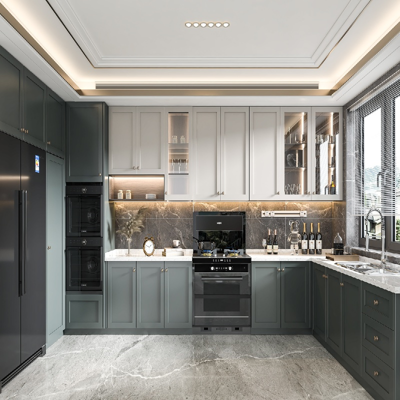 Modern Simple Design Laminated Plywood Kitchen Cabinet Furniture Guangzhou Manufacturer Wholesale