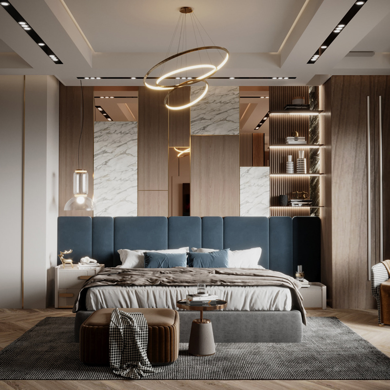 Hotel Bedroom Bed Sets New Light Luxury OEM Design Custom Furniture