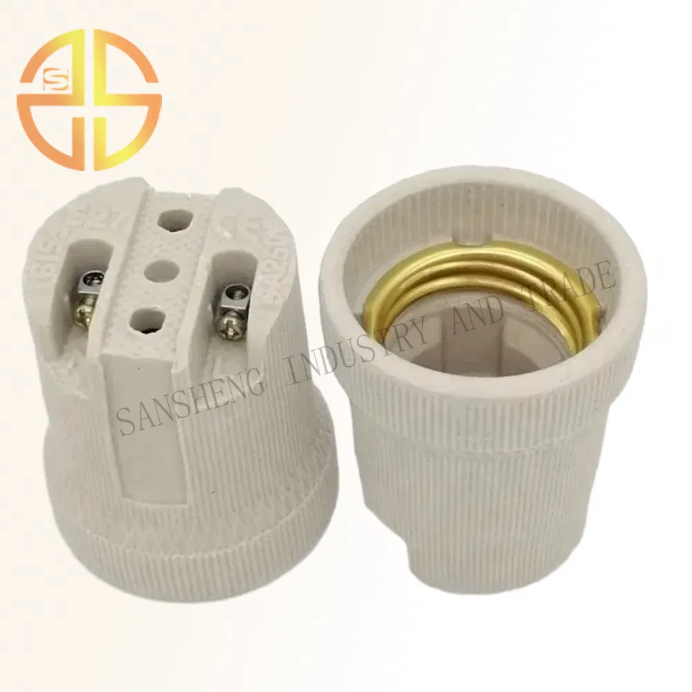 Ceramic E27 Lamp Socket Lamp Holder for Lighting Fixtures