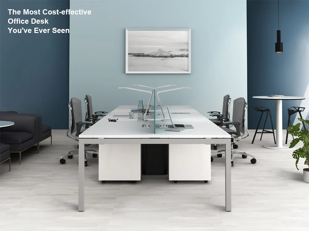 Modern 6 Person Melamine Desk