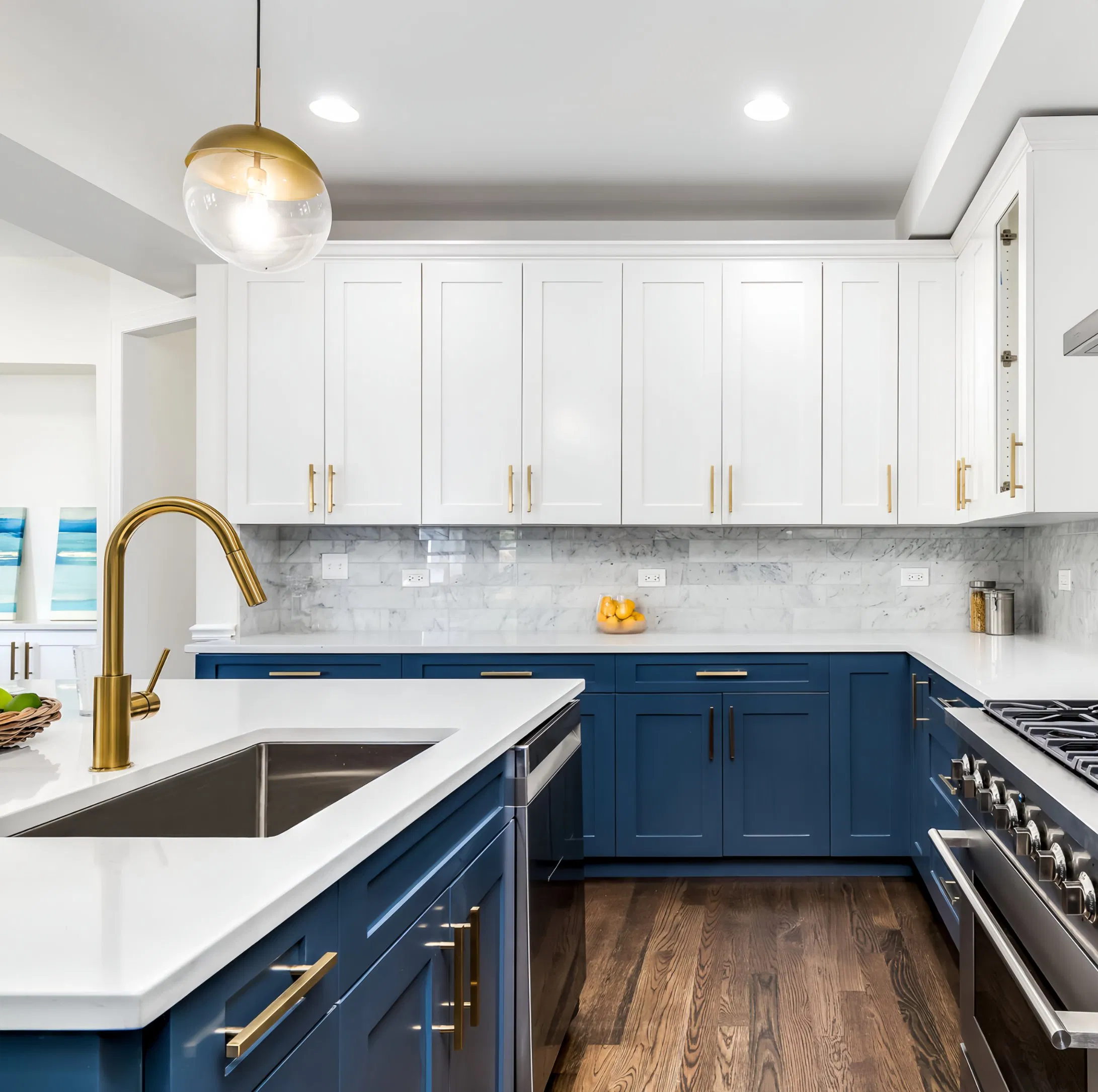 PA American Shaker Modern Solid Wood Kitchen Cabinets Kitchen Furniture