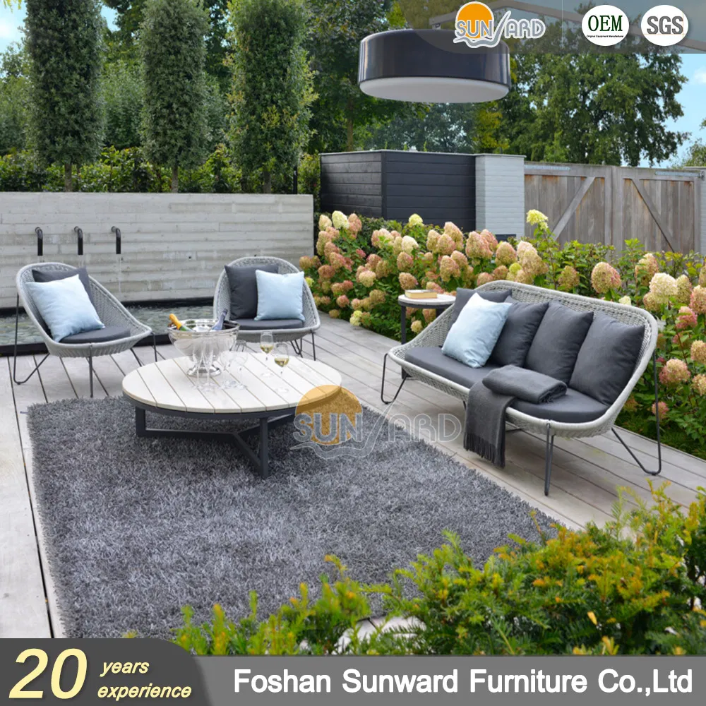 Luxury Outdoor Furniture Leisure Aluminum Frame Woven Sofa