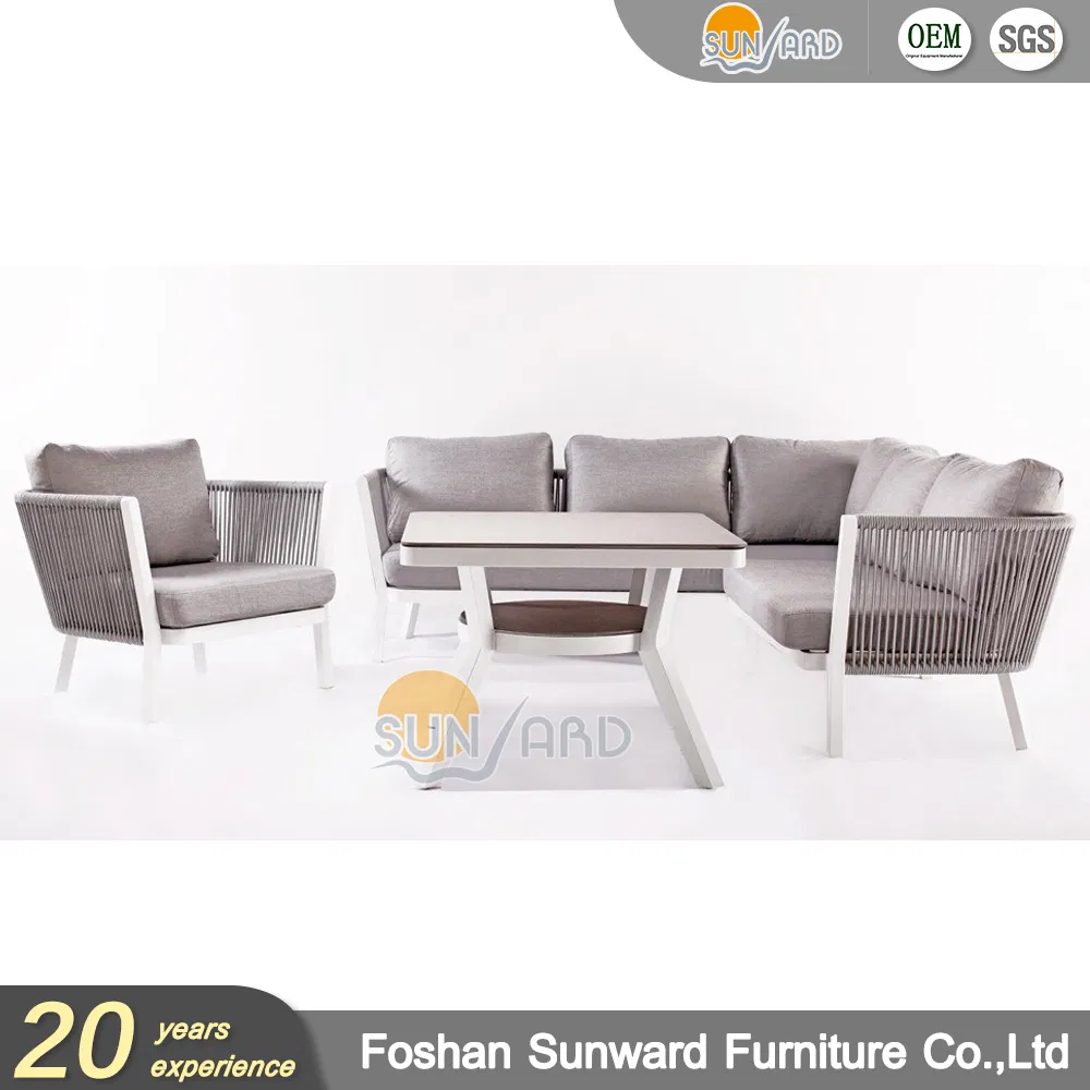 Luxury Outdoor Furniture Leisure Aluminum Frame Woven Sofa