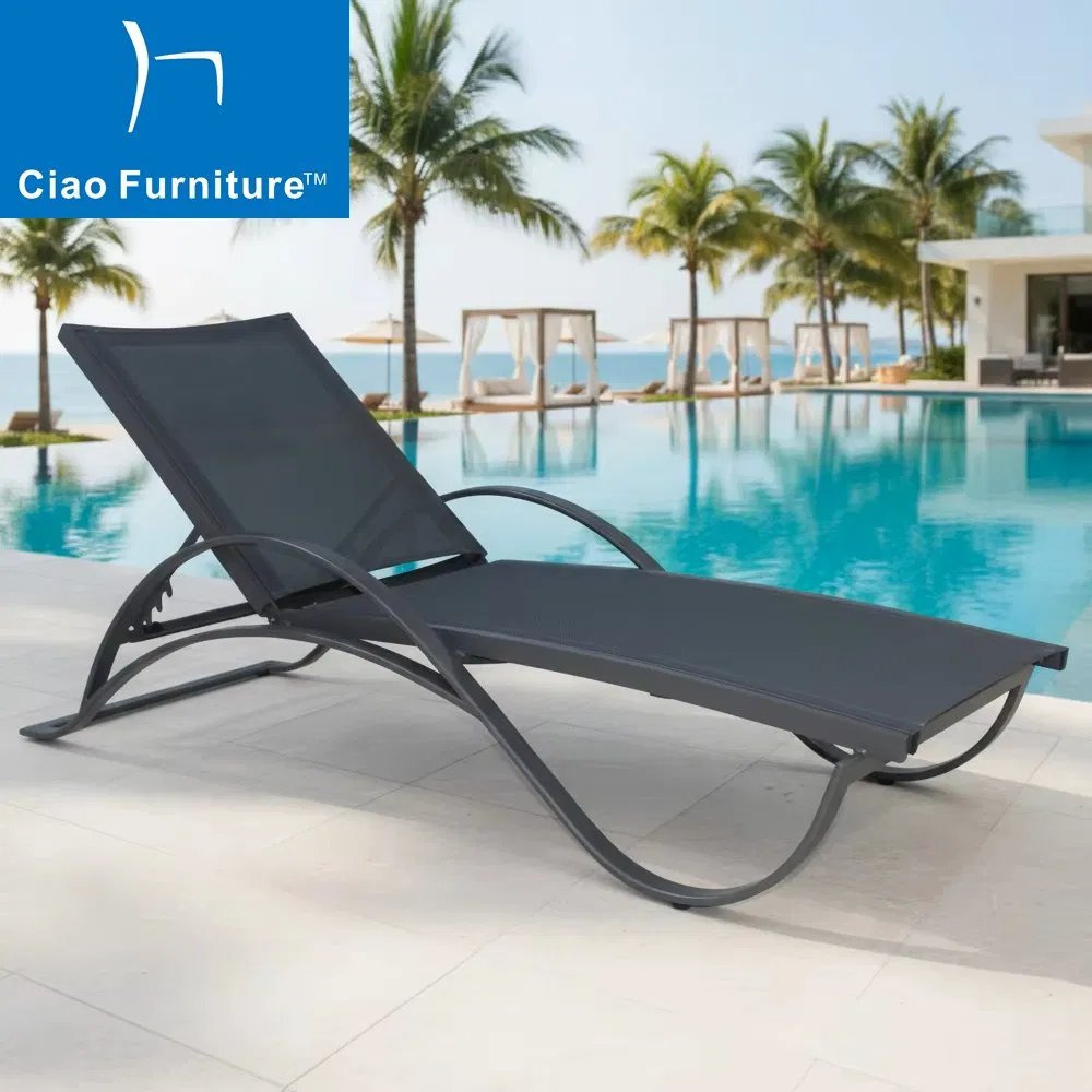 Hot Selling Outdoor Beach Hotel Garden Pool Side Aluminum Sling Sun Lounger Furniture